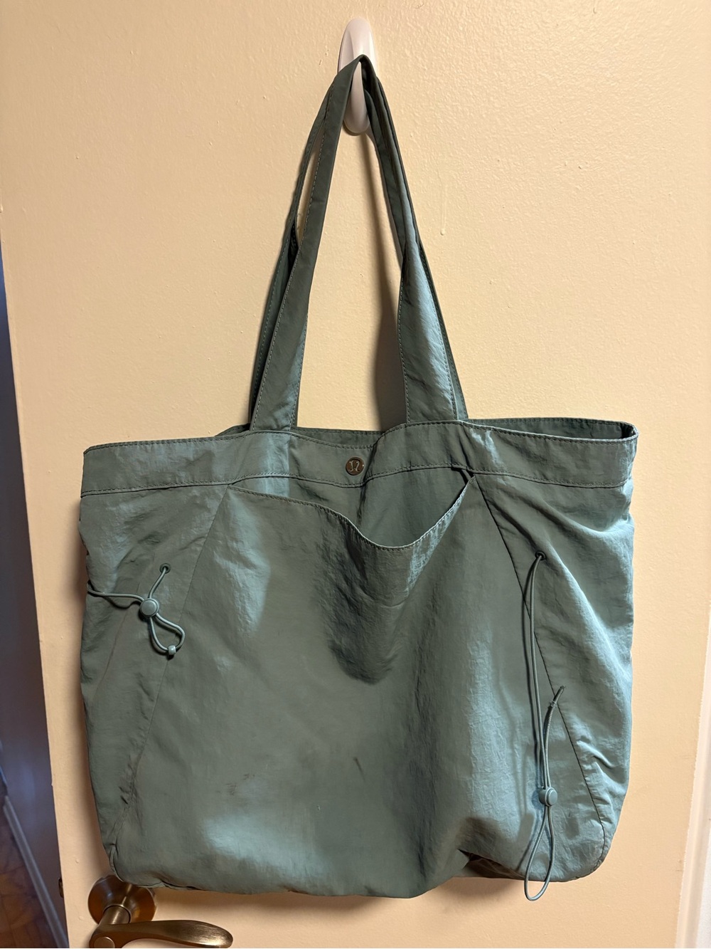 lululemon athletica Dusty Teal Canvas Shoulder Tote
